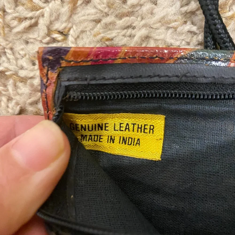 Crossbody Wallet Genuine Leather